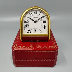 1980s Gorgeous Cartier Romane Alarm Clock Pendulette. Made in Swiss Madinteriorart by Maden