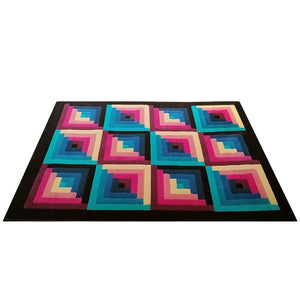 1980s Gorgeous Geometric Italian Woolen Rug by Missoni for T&J Vestor Madinteriorart by Maden