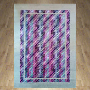 1980s Gorgeous Geometric Italian Woolen Rug by Missoni for T&J Vestor tappeto Madinteriorart by Maden