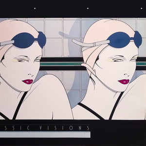 1980s Original Gorgeous Patrick Nagel "The Book" Lithograph. (Copy) Madinteriorart by Maden