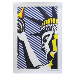 1980s Original Stunning Roy Lichtenstein "I Love Liberty" Limited Edition Lithograph Madinteriorart by Maden