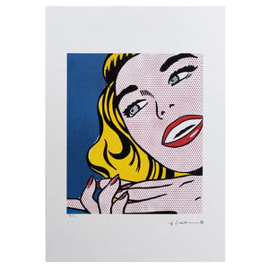 1980s Original Stunning Roy Lichtenstein "Smile Girl" Limited Edition Lithograph Madinteriorart by Maden
