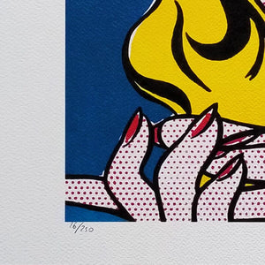 1980s Original Stunning Roy Lichtenstein "Smile Girl" Limited Edition Lithograph Madinteriorart by Maden