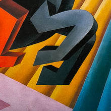 Load image into Gallery viewer, 1990s (1994) Fortunato Depero, "Solidità di Cavalieri Erranti" Futurist Exhibition Poster Madinteriorart by Maden

