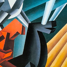 Load image into Gallery viewer, 1990s (1994) Fortunato Depero, "Solidità di Cavalieri Erranti" Futurist Exhibition Poster Madinteriorart by Maden
