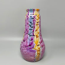 Load image into Gallery viewer, 1990s Astonishing Giuseppe Locci Polycrome Craquelé Vase in Sardinian Ceramic. Made in Italy Madinteriorartshop by Maden
