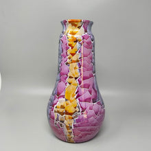 Load image into Gallery viewer, 1990s Astonishing Giuseppe Locci Polycrome Craquelé Vase in Sardinian Ceramic. Made in Italy Madinteriorartshop by Maden
