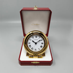 1990s Gorgeous Cartier alarm clock pendulette "Colisee". Made in France