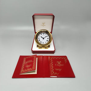 1990s Gorgeous Cartier alarm clock pendulette "Colisee". Made in France Madinteriorart by Maden