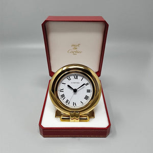 1990s Gorgeous Cartier alarm clock pendulette "Colisee". Made in France Madinteriorart by Maden