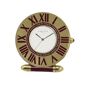 1990s Gorgeous Cartier Alarm Clock Pendulette. Made in France. Madinteriorart by Maden