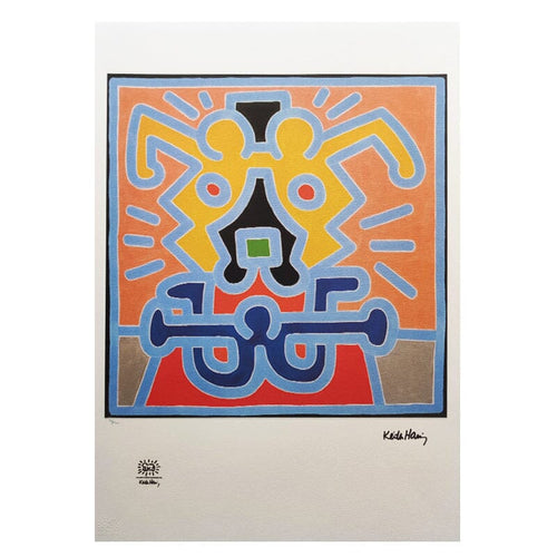 1990s Original Gorgeous Keith Haring Limited Edition Lithograph Madinteriorart by Maden