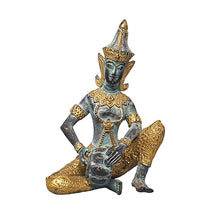 Load image into Gallery viewer, Mid-20th Century Thai Patinated Bronze Deity Musician Statue Madinteriorart by Maden
