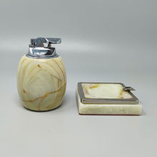 Load image into Gallery viewer, Mid-Century Modern Italian Onyx and Chrome Table Lighter &amp; Ashtray Smoking Set, 1960 Madinteriorart by Maden
