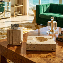 Load image into Gallery viewer, Rare 1970s Travertine Smoking Set by Enzo Mari for Fratelli Mannelli Madinteriorart by Maden
