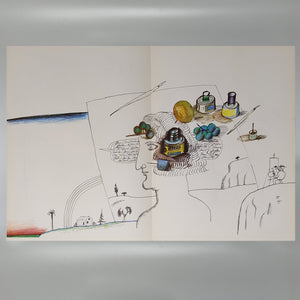Saul Steinberg "Derriere Le Miroir" n. 157 with Fourteen Lithographs by Maeght Editeur. Madinteriorart by Maden