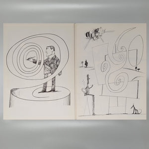 Saul Steinberg "Derriere Le Miroir" n. 157 with Fourteen Lithographs by Maeght Editeur. Madinteriorart by Maden