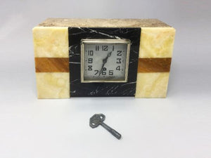 1930s Astonishing Art Deco French Marble Clock Manufrance Madinteriorartshop by Maden