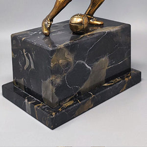 1930s Gorgeous Art Deco Football - Soccer Player Bronze Sculpture. Made in Italy Madinteriorart by Maden