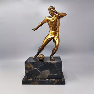 1930s Gorgeous Art Deco Football - Soccer Player Bronze Sculpture. Made in Italy Madinteriorart by Maden