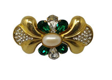 Load image into Gallery viewer, 1950s Vintage Astonishing Green and Crystal Rhinestone Brooch Madinteriorartshop by Maden
