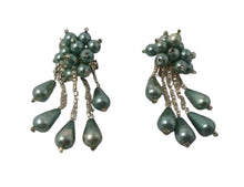 Load image into Gallery viewer, 1950s Vintage French Green Lucite Cluster Clip on Earrings Madinteriorartshop by Maden

