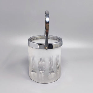 1960 Gorgeous Ice Bucket with 6 Glasses in Hand Cut Lead Crystal by Kristal. Made in Italy Madinteriorart by Maden