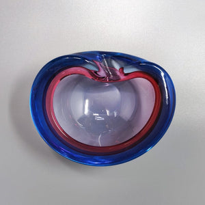 1960s Astonishing Blue and Pink Ashtray/Vide Poche By Flavio Poli for Seguso Madinteriorart by Maden
