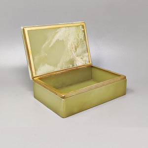 1960s Astonishing Green Onyx Box. Made in Italy Madinteriorart by Maden