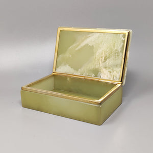 1960s Astonishing Green Onyx Box. Made in Italy Madinteriorart by Maden