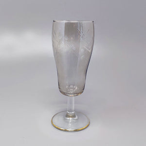 1960s Astonishing Set of Six Crystal Glasses. Made in Italy Madinteriorart by Maden