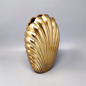 1960s Astonishing Vase "Shell" in Metal by Macr. Made in Italy Madinteriorart by Maden