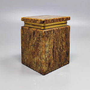 1960s Beautiful Brown Alabaster Box. Handmade. Made in Italy Madinteriorart by Maden