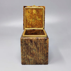 1960s Beautiful Brown Alabaster Box. Handmade. Made in Italy Madinteriorart by Maden