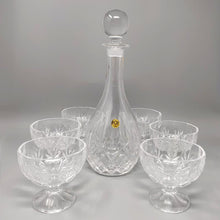 Load image into Gallery viewer, 1960s Elegant Italian Mid Century Vintage Crystal Decanter with 6 Crystal Glasses Madinteriorart by Maden
