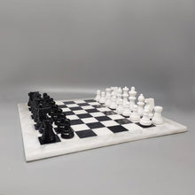 Load image into Gallery viewer, 1960s Gorgeous Black and White Chess Set in Volterra Alabaster Handmade. Made in Italy Madinteriorart by Maden
