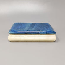 Load image into Gallery viewer, 1960s Gorgeous Blue and White Box in Alabaster. Made in Italy Madinteriorart by Maden

