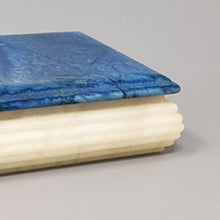 Load image into Gallery viewer, 1960s Gorgeous Blue and White Box in Alabaster. Made in Italy Madinteriorart by Maden
