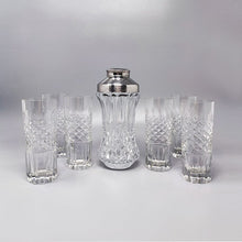 Load image into Gallery viewer, 1960s Gorgeous Bohemian Cut Glass Cocktail Shaker With Six Glasses. Made in Italy Madinteriorart by Maden
