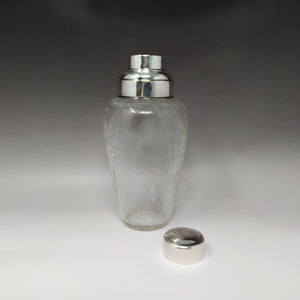 1960s Gorgeous Cocktail Shaker in Crackle Glass. Made in Italy Madinteriorart by Maden
