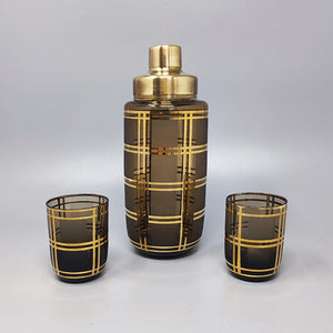 1960s Gorgeous Cocktail Shaker Set with Two Glasses. Made in France Madinteriorart by Maden