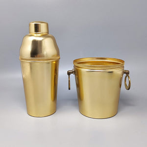 1960s Gorgeous Cocktail Shaker With Ice Bucket in Aluminium. Made in Italy Madinteriorart by Maden