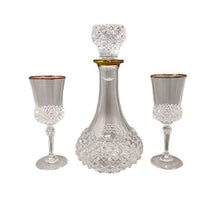 Load image into Gallery viewer, 1960s Gorgeous Crystal Decanter with 2 Crystal Glasses. Made in Italy Madinteriorart by Maden
