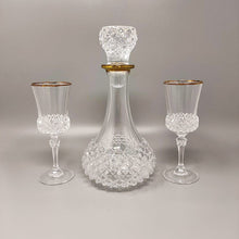 Load image into Gallery viewer, 1960s Gorgeous Crystal Decanter with 2 Crystal Glasses. Made in Italy Madinteriorart by Maden
