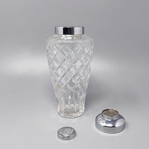 1960s Gorgeous Cut Crystal Cocktail Shaker with Ice Bucket Made in Italy Madinteriorart by Maden