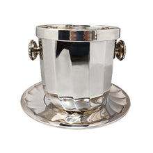 Load image into Gallery viewer, 1960s Gorgeous Ice Bucket With Plate in Silver Plated by Ricci for Marengo. Made in Italy Madinteriorart by Maden

