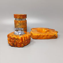 Load image into Gallery viewer, 1960s Gorgeous Orange Alabaster Smoking Set by Romano Bianchi. Made in Italy Madinteriorart by Maden
