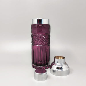 1960s Gorgeous Purple Bohemian Cut Glass Cocktail Shaker. Made in Italy Madinteriorart by Maden