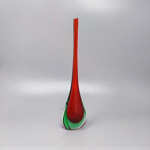 1960s Gorgeous Red and Green Vase By Flavio Poli Madinteriorart by Maden