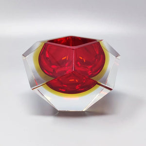 1960s Gorgeous Red and Yellow Ashtray or Catch-All By Flavio Poli for Seguso Madinteriorart by Maden